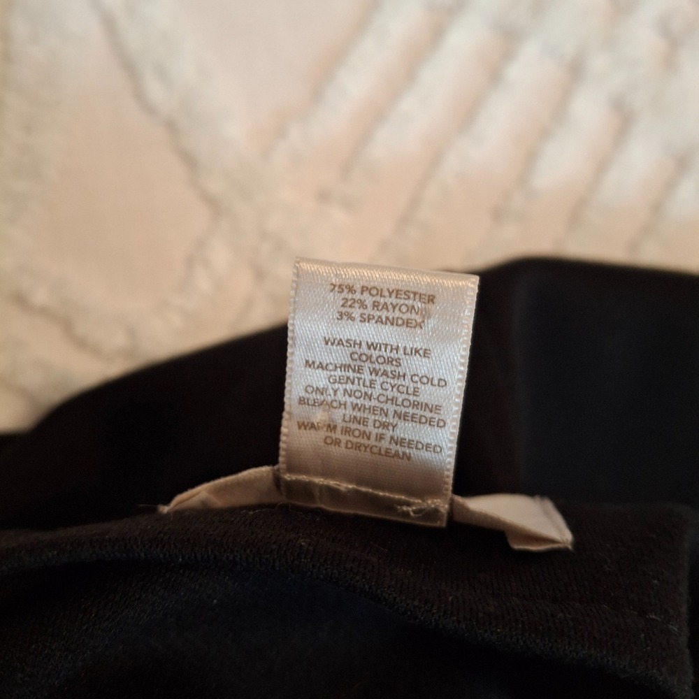 Ann Taylor Loft Womens 10 Pencil Skirt Black Stretch Career Business Back Vent - Picture 5 of 7